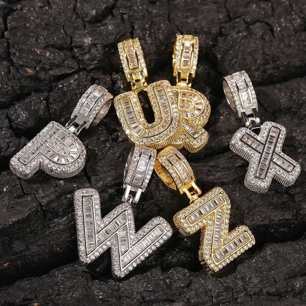 Pendentif lettre collier avec zircon style hip hop bijoux mode_voghion.com