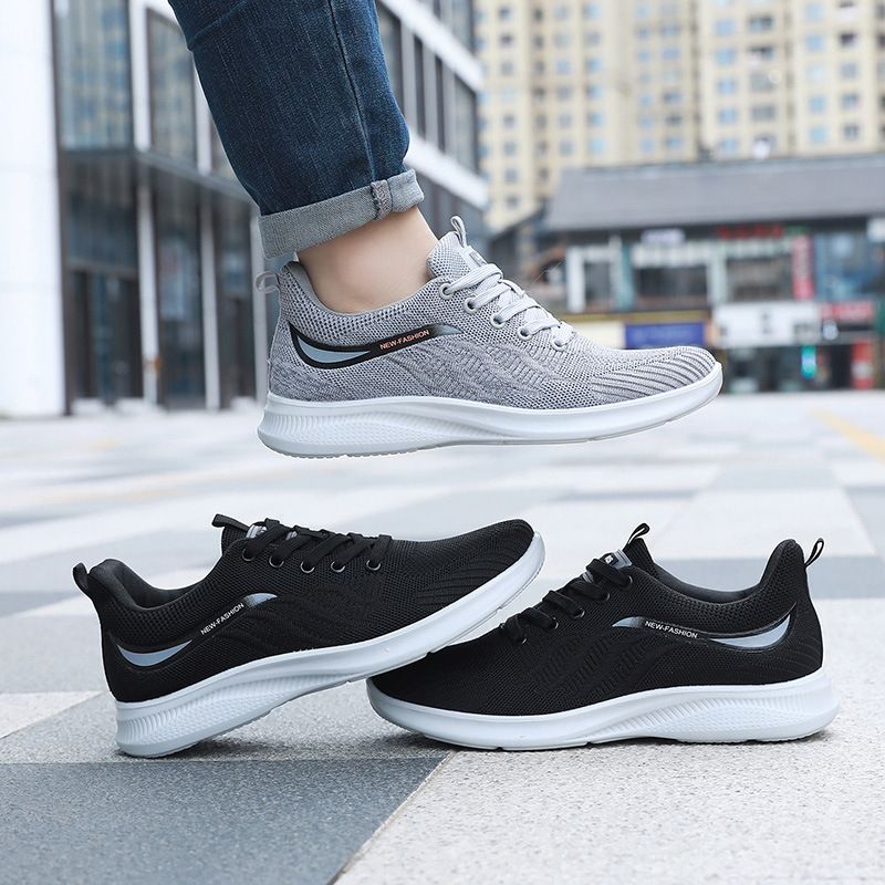 Scarpe da corsa casual versatili da uomo, estive, nuove, con suola spessa, in mesh traspirante, intrecciate, con motivo a mosca, marea_voghion.com