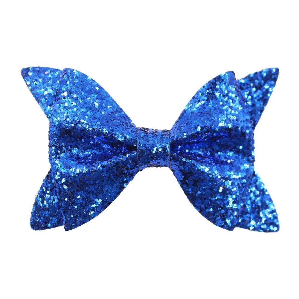 30pcs 4inch Sparkly Glitter Pigtail Bows Alligator Hair Clips For Baby Girls Toddlers Kids Children Teens_voghion.com