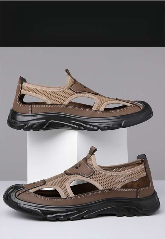 Sandalen Herren Sommer Loch Mesh Sandalen Herrenschuhe_voghion.com
