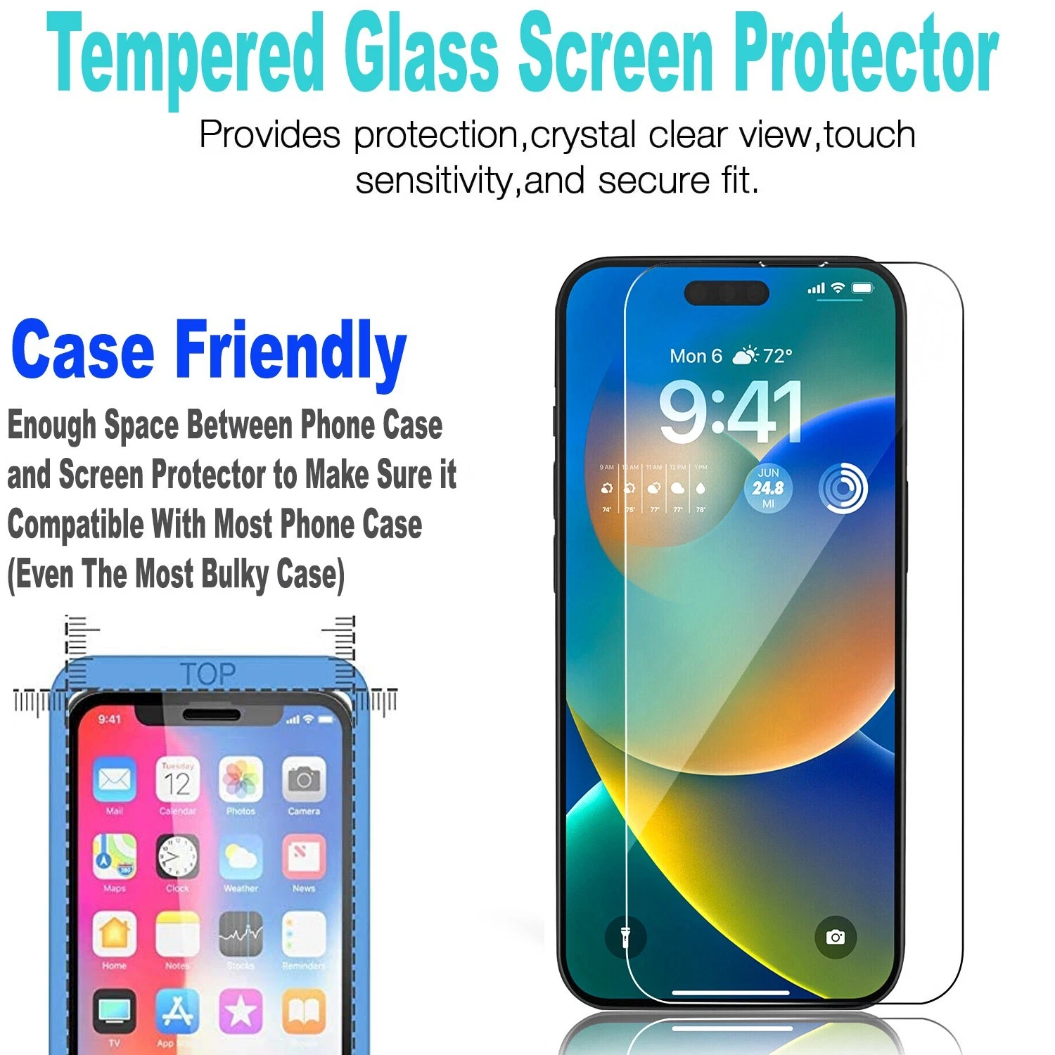 17 Air Phone Case For IPhone Pro Max Shockproof Bumper +Tempered Glass_voghion.com