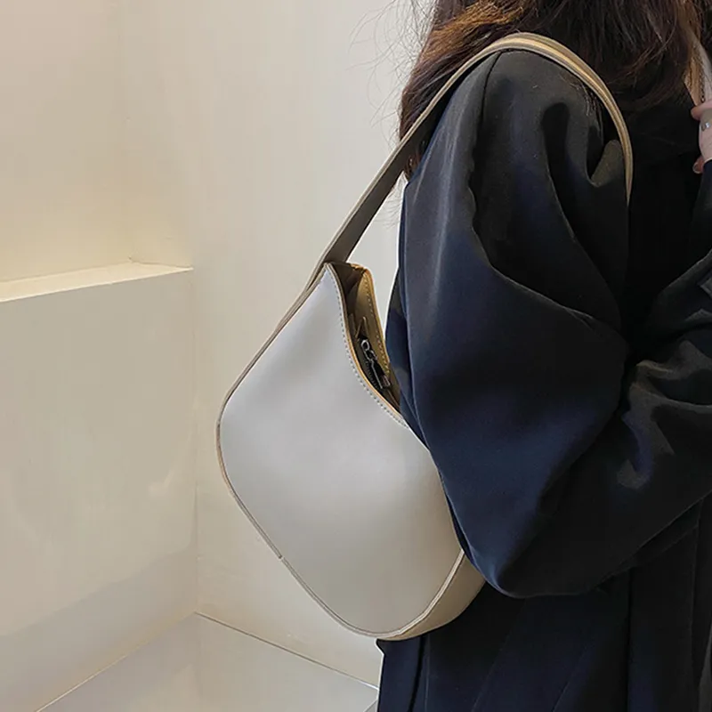 Yogodlns Half-Moon Shoulder Underarm PU Leather Armpit Retro Crossbody Bag Designer Ladies Portable Handbag Totes Purse_voghion.com