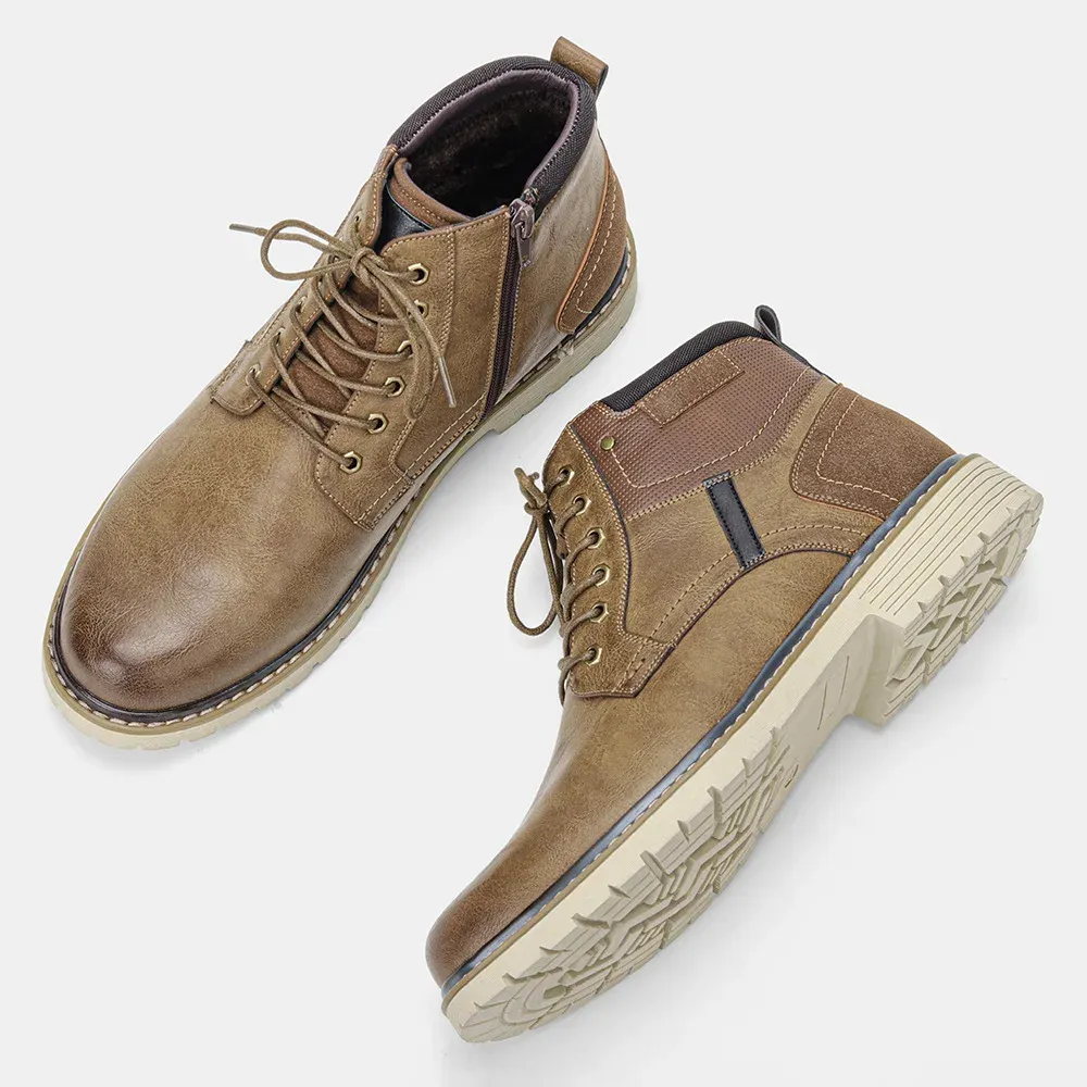 Men's Shoes Warm Comfortable Non-Slip Leather Men Winter Boots 2024_voghion.com