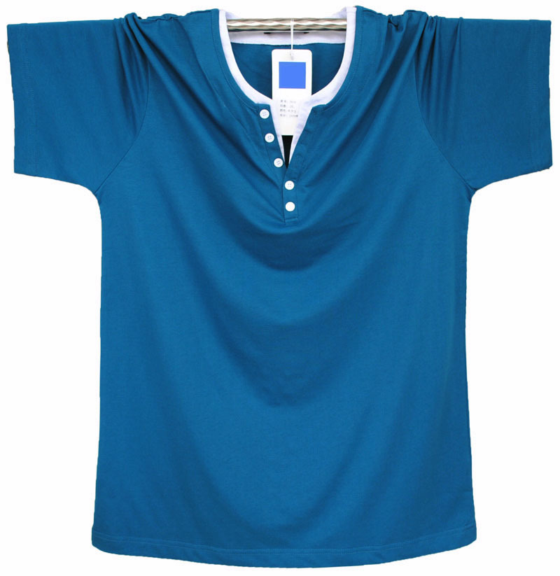 Herrenbekleidung Einteiliges Dropshipping Herren Kurzarm-T-Shirt mit trendigem Herren-Kurzarm 8XL Koreanische Version in Übergröße mit halblangem Ärmel und V-Ausschnitt 8848_voghion.com
