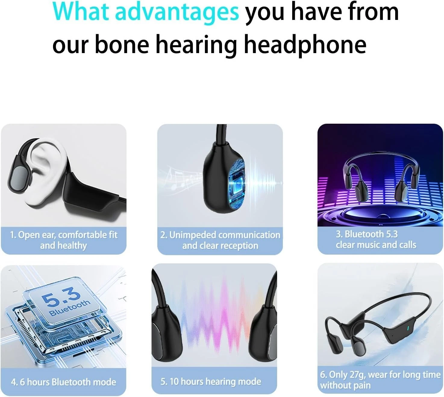 Cuffie per problemi di conduzione ossea, cuffie wireless per assistenza uditiva._voghion.com