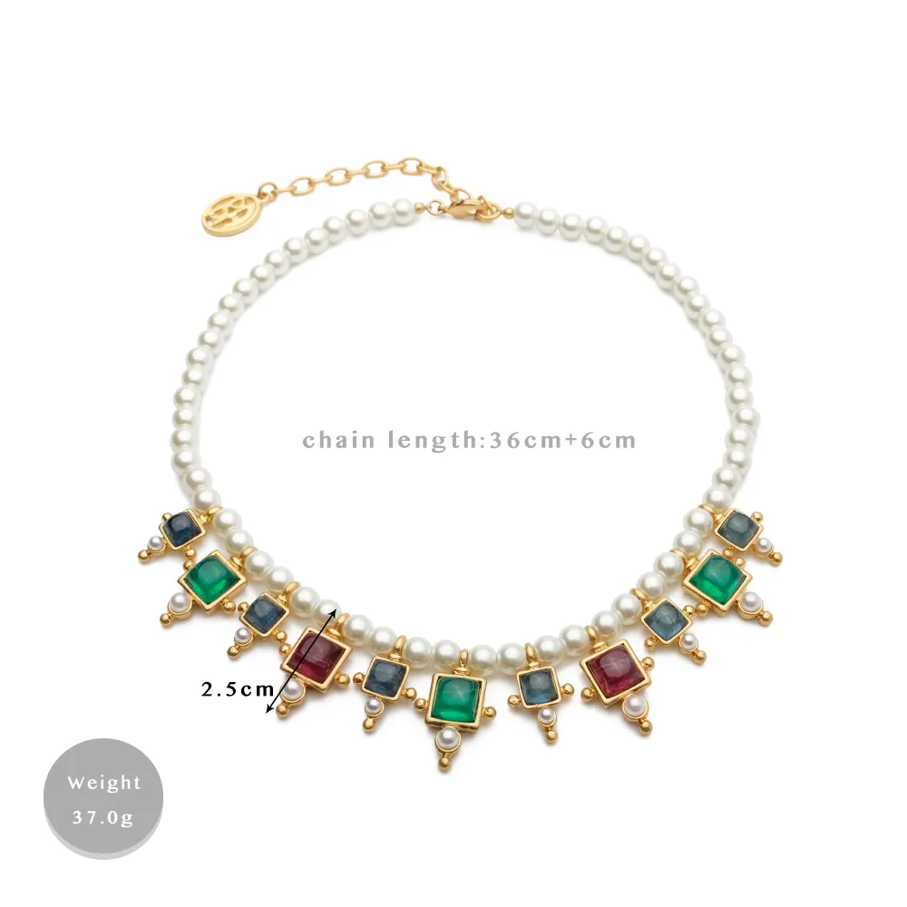 Pendant Necklaces Vintage Pearl Choker Necklace For Lady Runway Show Accessories JewelryPendant_voghion.com