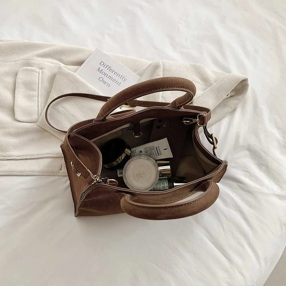 Damen Wildleder Schulter Stilvolle Crossbody Trendy Tragetasche Mode Designer Taschen Top-griff Satchel Ba241216_voghion.com