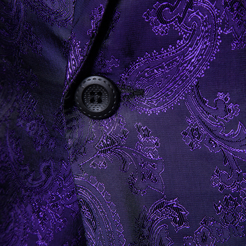 1 Plus Size Suit Court Style Hidden Pattern Design Fashion Single Button Slim Fit Men's Blazer_voghion.com