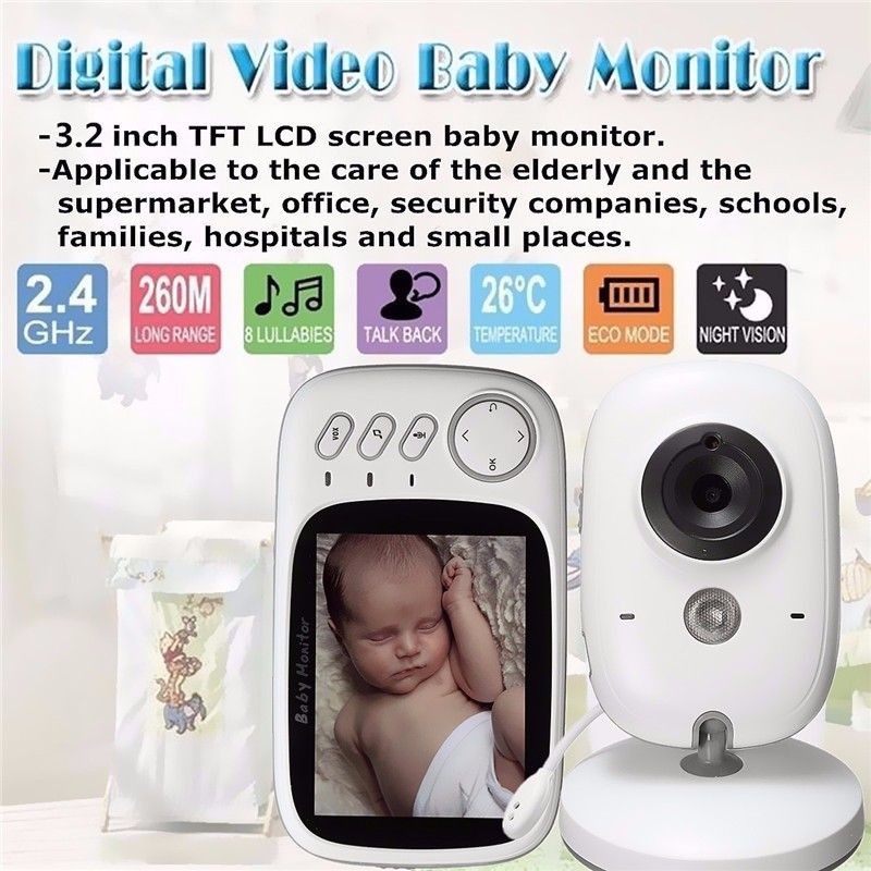 HD 720P Wireless Baby Monitor - Two-Way Audio, Night Vision, Temp Monitoring, Rechargeable_voghion.com
