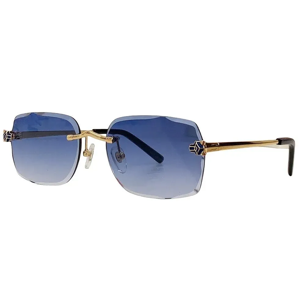 outdoor sunglasses Retro Frameless design CT0028O beach polarize glass metal frame fashion classic with Glasses case_voghion.com