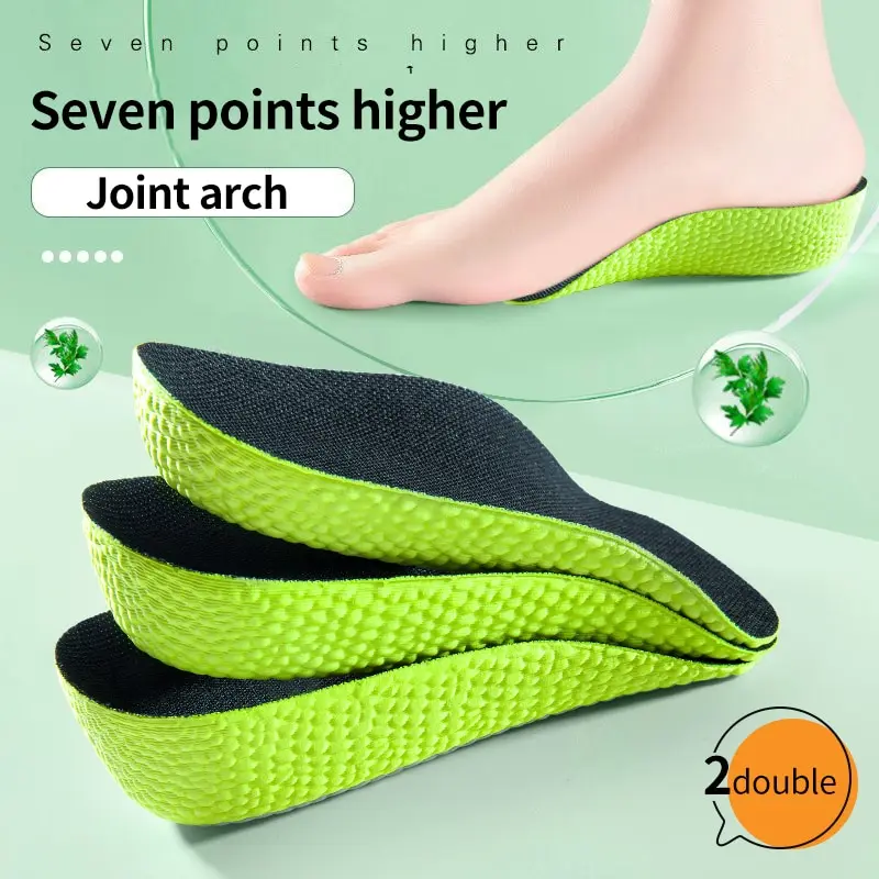 1 paio di solette ortopediche per aumentare l'altezza delle scarpe da uomo e da donna, per piedi piatti, con supporto dell'arco plantare, per scarpe da ginnastica, con rialzo per il tallone e mezza scarpa._voghion.com