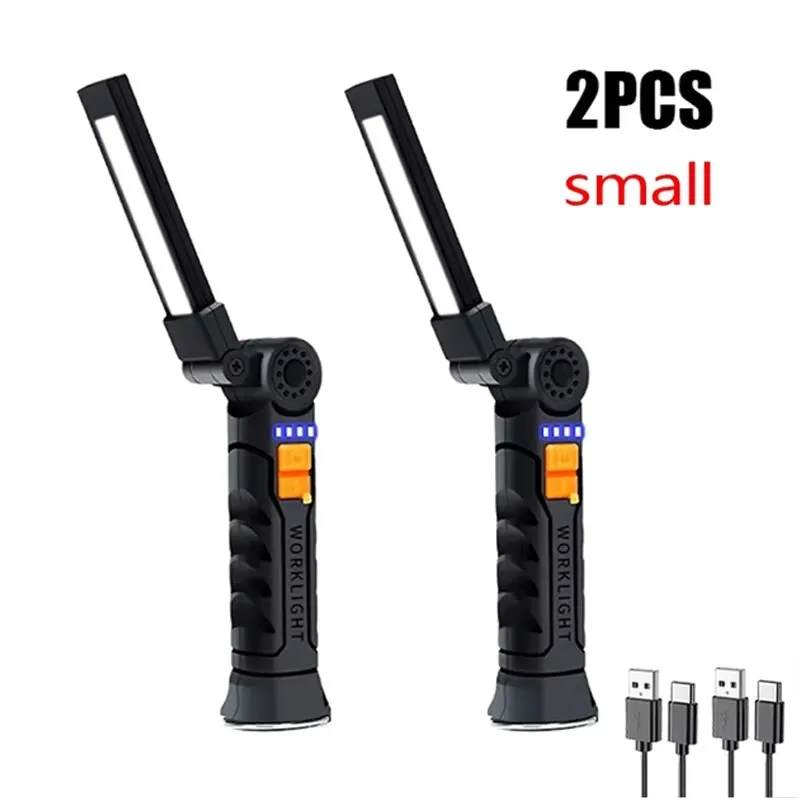 Lampe torche LED rechargeable avec 4 modes d'éclairage, aimant et crochet de fixation, idéale pour le camping et les activités de plein air._voghion.com