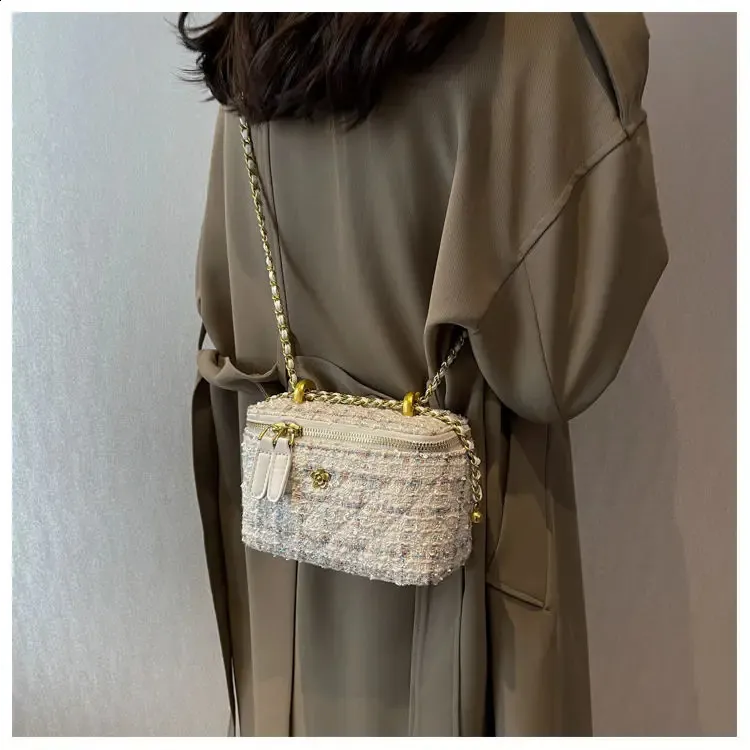 ELLOVADO Mini Dia Pattern Chain Shoulder Square Bag per donna Borse a tracolla alla moda Sac A Main Femme Viola 240725_voghion.com