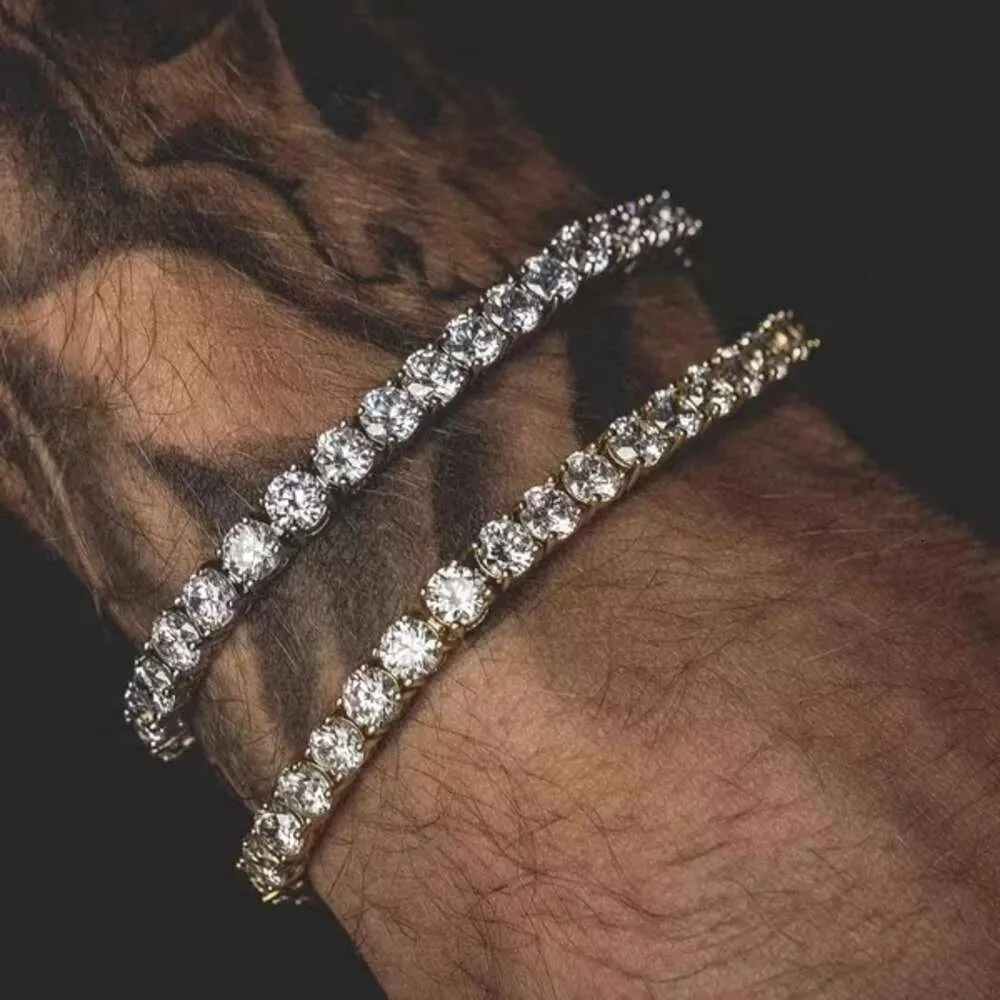 Hip Hop ékszerek Bling Sterling Sier 2mm 3mm 4mm 5mm 6mm GRA VVS moissanit jeges teniszlánc karkötő férfiaknak és nőknek_voghion.com