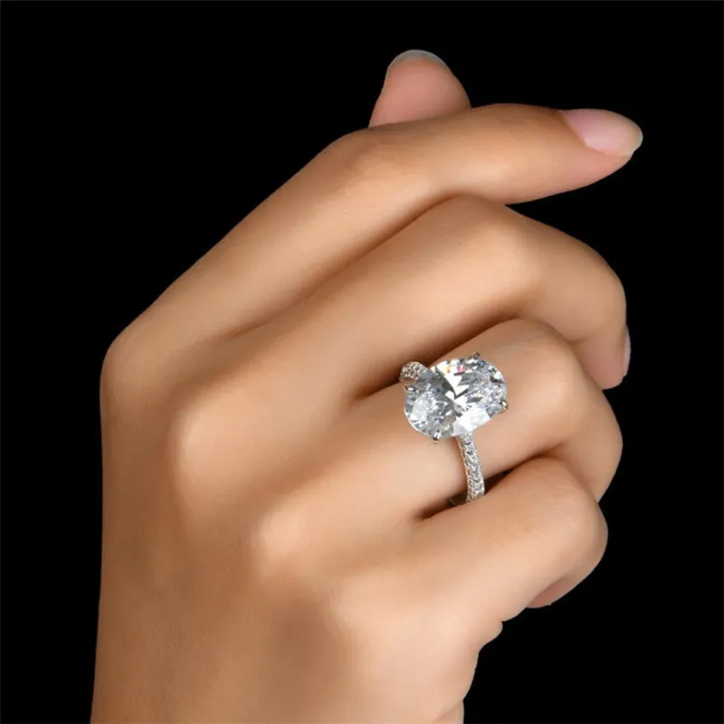 Vintage Ovaler Lab Diamant Ring Für Damen Aus Silber_voghion.com