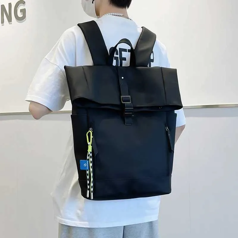 Damen Freizeit Großer Rucksack Männer Laptoptasche Ladys Nylon Roll Top Männlich Reisetasche Port Schulrucksäcke Für Teenager_voghion.com