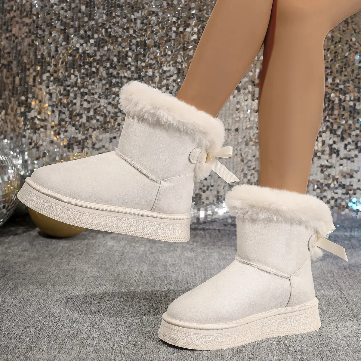 2024 kostenloser Versand Schnee Pelz Pelz Winter Damen Stiefel dicke Unterseite Plüsch Schuhe Martin Boot Herren Booties_voghion.com