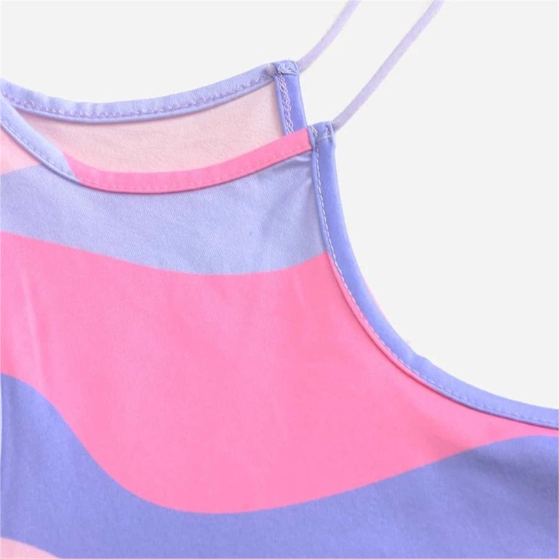 Canotta donna corta arcobaleno senza maniche crop top_voghion.com
