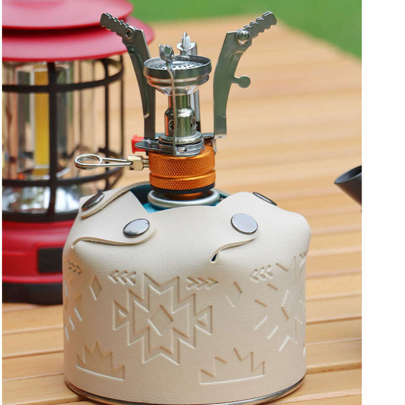 Outdoor Flat Mountain Gas Tank Camping Debris Storage Box Totem Leather Protective Sleeve_voghion.com