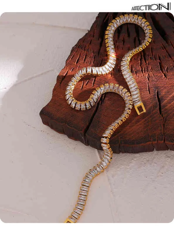 Collana in acciaio inossidabile 316l Yhpup con zirconi cubici lucidi, regalo di nozze per donna 2022_voghion.com