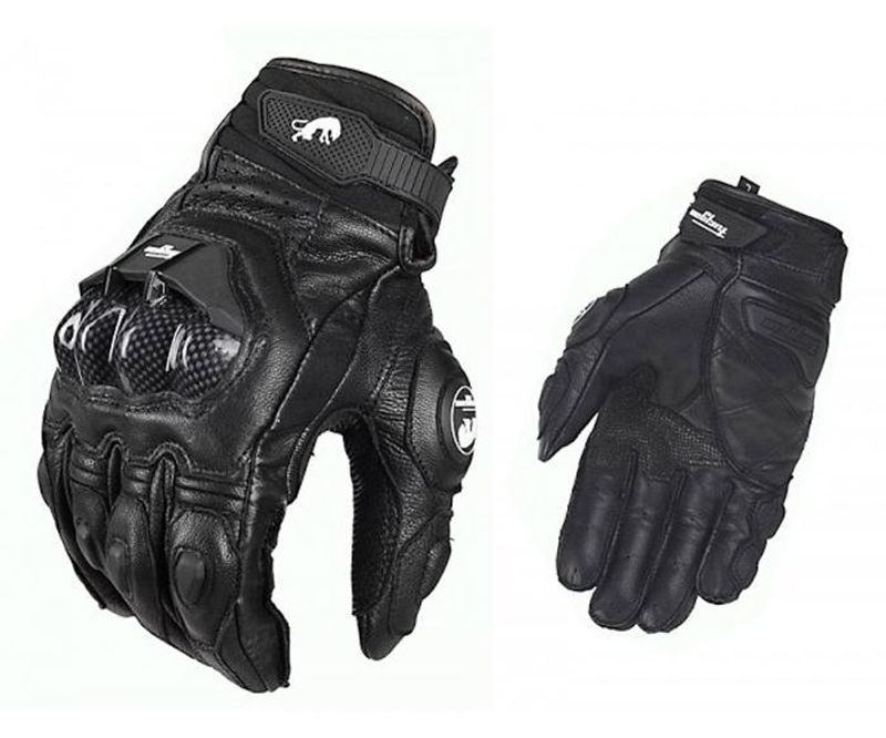 Guantes de cuero para motocicleta Furygan AFS6 de fibra de carbono para carreras, anticaídas, transpirables y antideslizantes, cortos._voghion.com