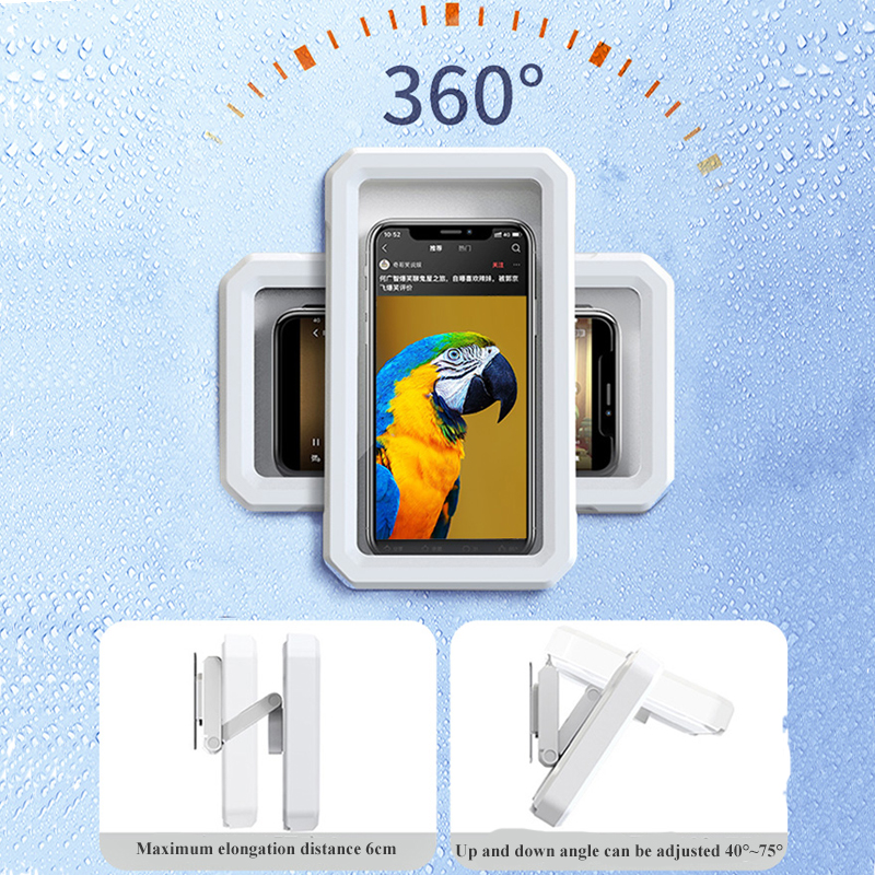 Supporto per telefono cellulare girevole retrattile con touch screen impermeabile da parete, supporto per telefono cellulare, staffa pigra per bagno e cucina_voghion.com