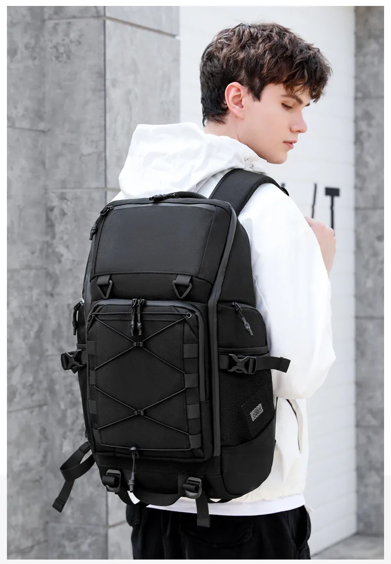 OZUKO 17,3 Zoll Laptop 35L Reise Nylon Tasche Outdoor Wasserdicht Multifunktions Große Kapazität Wandern Rucksack_voghion.com