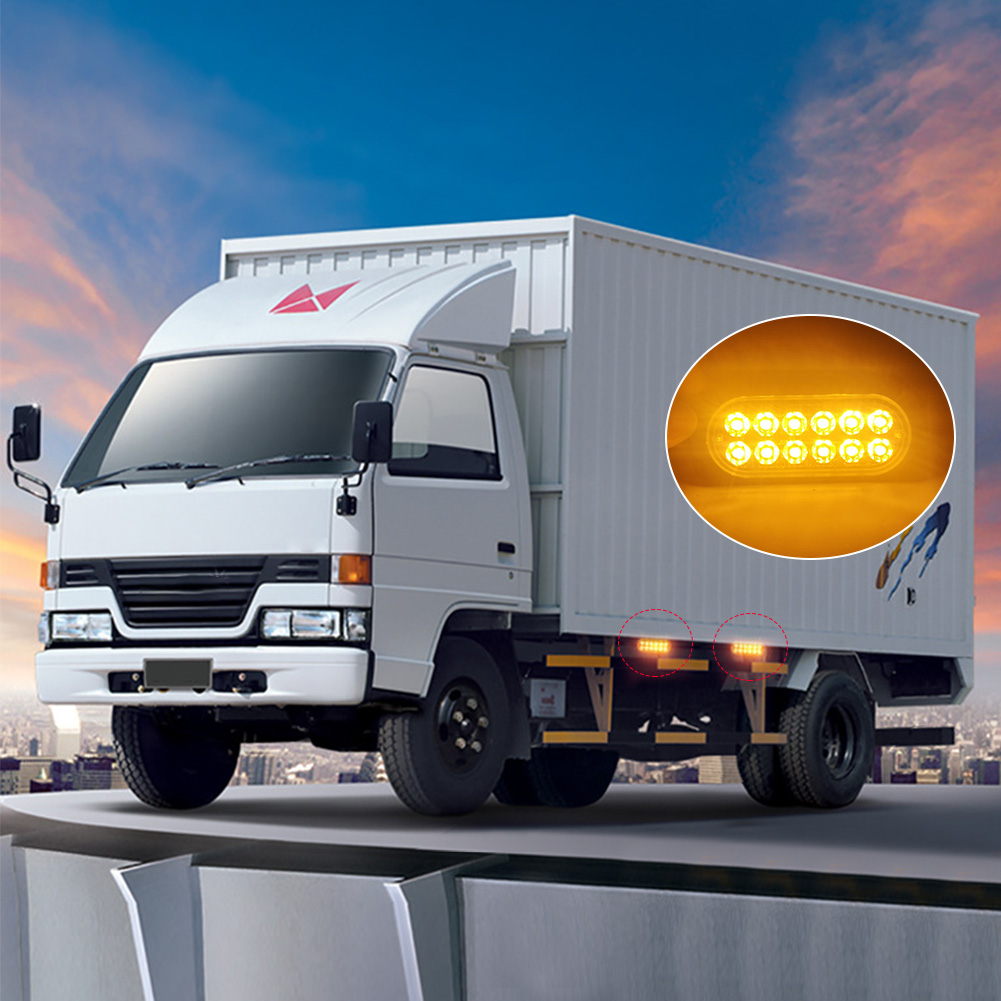 2 pezzi di luce di avvertimento a LED, lampada di emergenza a griglia economica, barra luminosa, lampada di segnalazione per auto, luce di traffico ambrata, 12 V, 24 V, illuminazione per auto_voghion.com