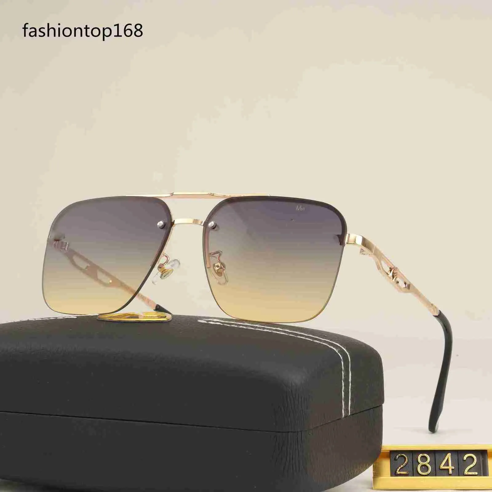 Designer Montatura quadrata di alta qualità per uomo e donna Lenti in vero vetro Occhiali da sole da uomo alla moda con custodia per occhiali G9HI_voghion.com