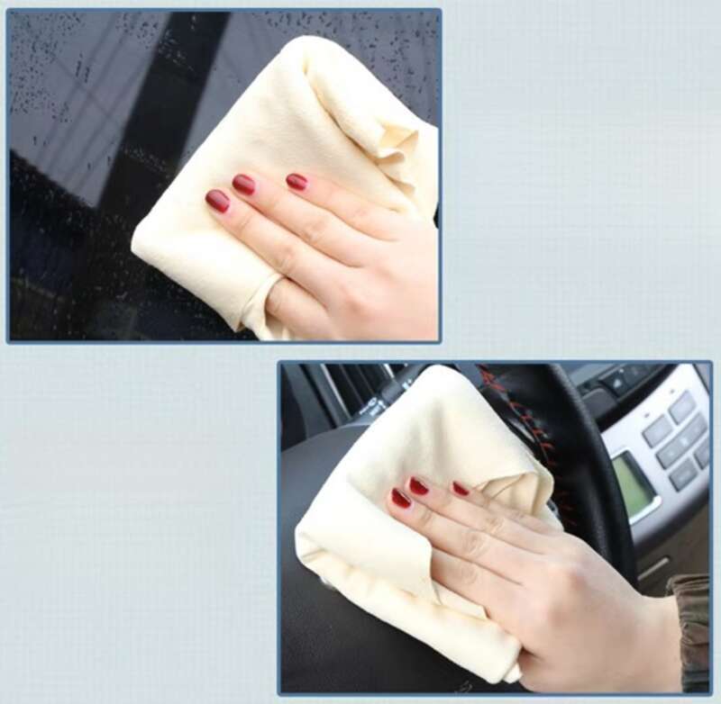 Piele de căprioară tăbăcită cu ulei, cu formă naturală, îngroșată, prosop din piele de oaie, piele de cerb, absorbant de apă, lavetă specială pentru spălarea auto_voghion.com