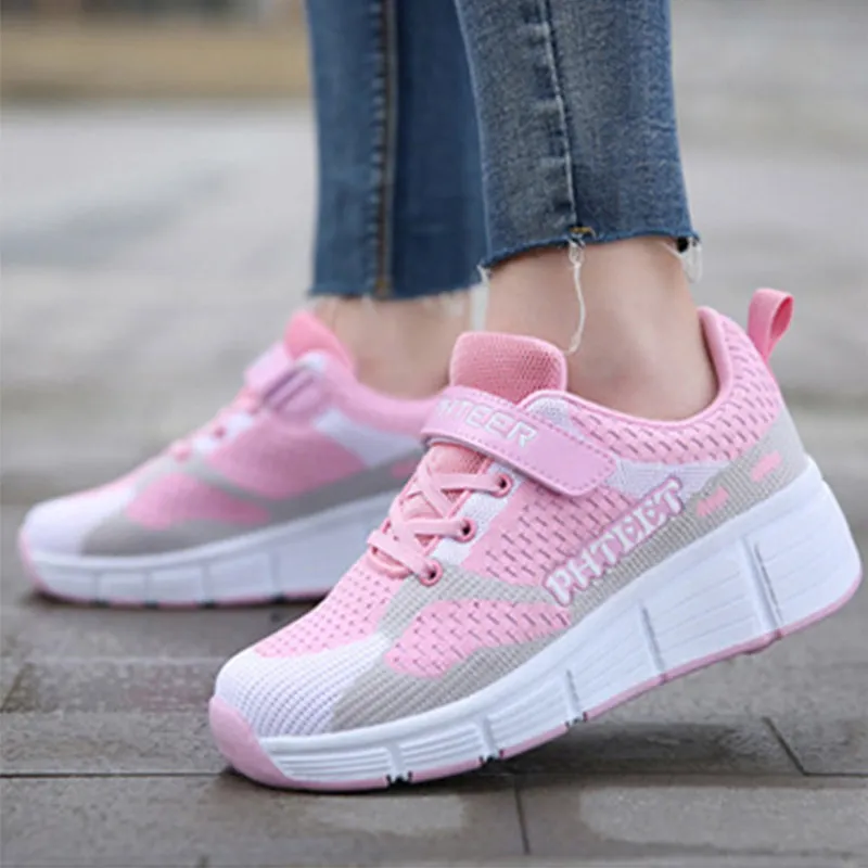 New Kids 2 Wheels Roller Skates Sneakers Skati Outdoor Blade Retractable Flyi Shoes Child Girl Boys Breathable_voghion.com