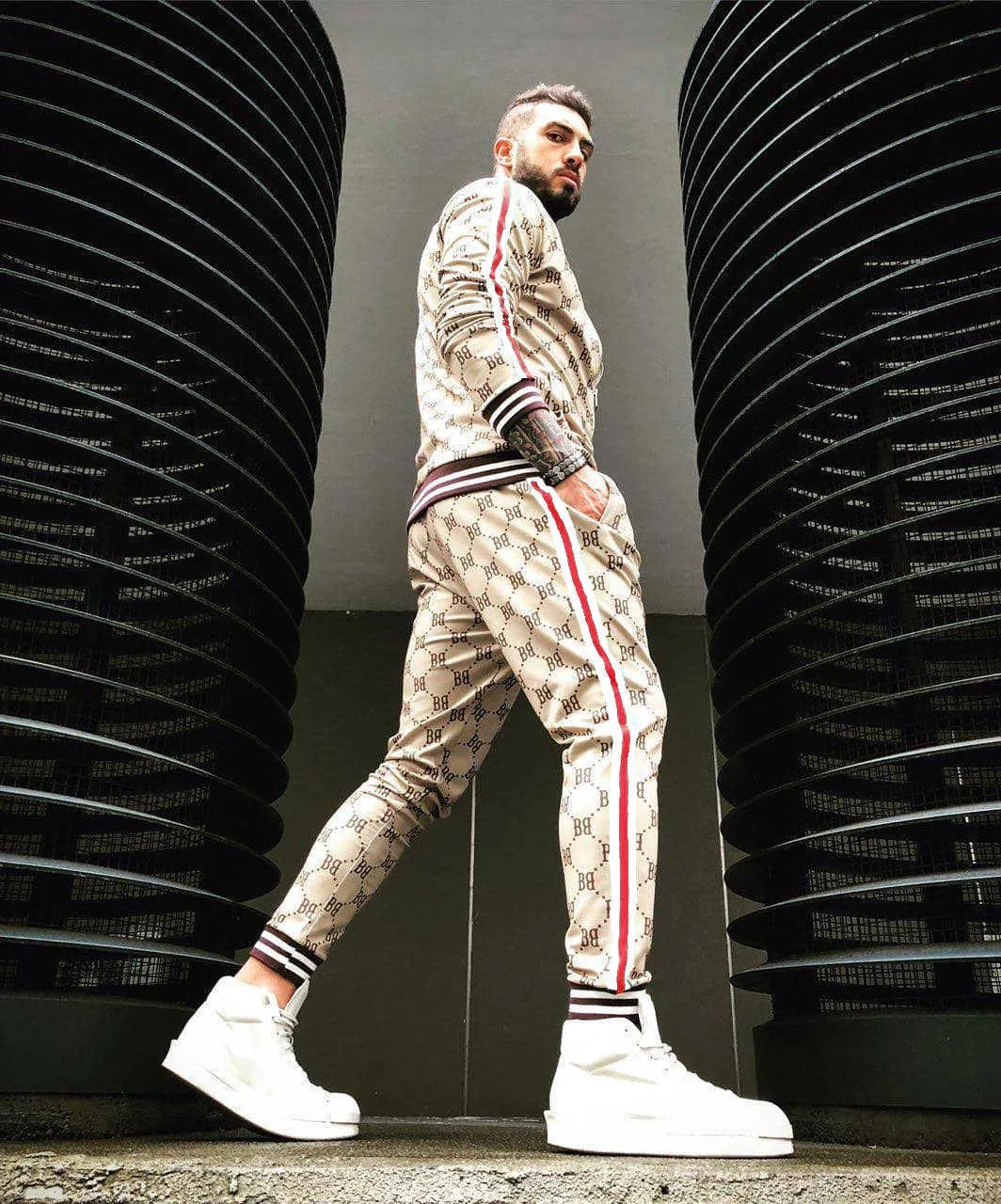 Uomo Tracuits uomo tracuit Sets Moda Plaid Giacca maschile + Pantaloni Set 2 pezzi Tuta sportiva Autunno Stampa 3D di alta qualità_voghion.com