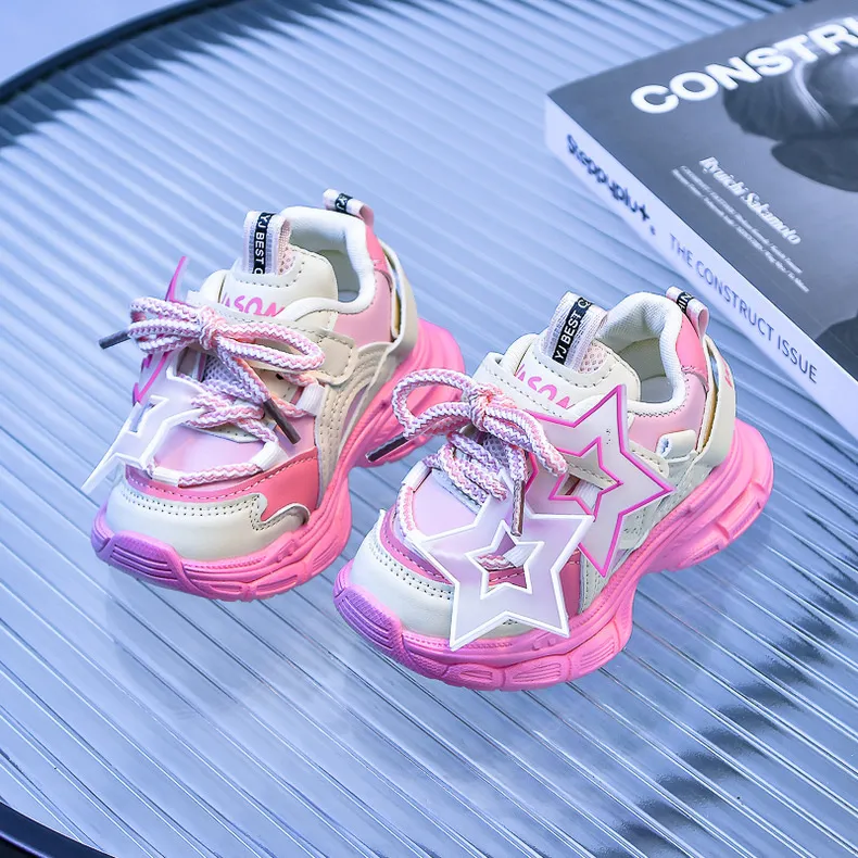 Scarpe da ginnastica casual eleganti per bambini a forma di stella Decos, comode e antiscivolo, da jogging per bambini, Littlesprouts per ragazze_voghion.com