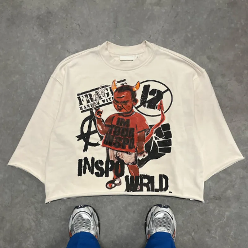 Damen T-Shirt Trendy Hip Hop Herren Top Shorts Atmungsaktiv Kurzarm Street Fashion Rundhals Sommer_voghion.com