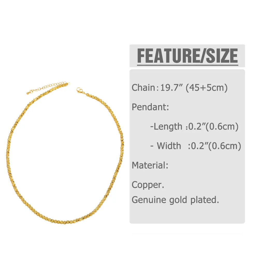 Kolye Uçları FLOLA 4mm/6mm Altın Kaplama Oymalı Boncuklar Takı Yapımı İçin Basit Boncuklu Zincir Kendin Yap Aksesuarları Nkep46_voghion.com