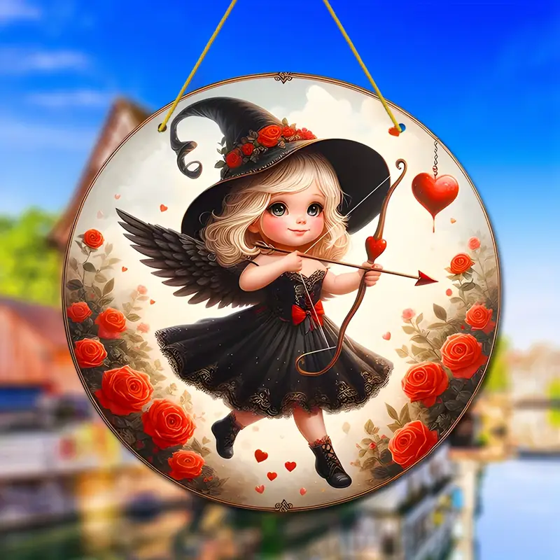 Witchy Valentine Suncatcher - 8" Acrylic Wreath Art. Mystical Decor, Perfect For Pagan-inspired Spaces._voghion.com