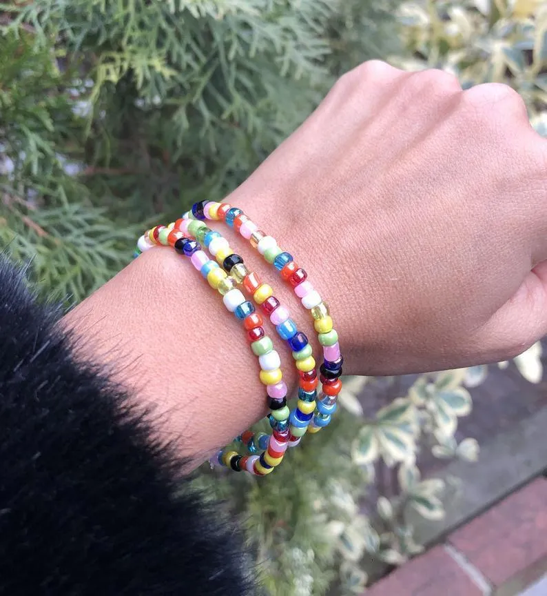 Kette Einfach Moud Multicolor Boho Handgemaachte Elastesche Som Perlen Armbänner fir Fraen Bijouen Perséinlechkeet Strand_voghion.com