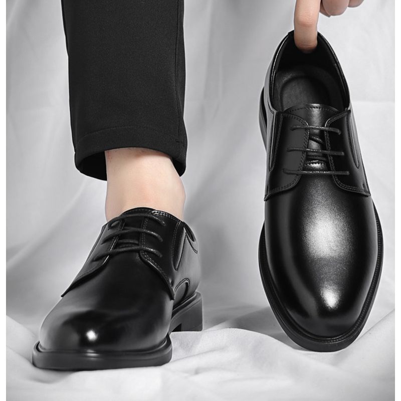 Derby en cuir de style britannique pour marié, chaussures d'affaires en cuir de vache pour hommes d'automne_voghion.com