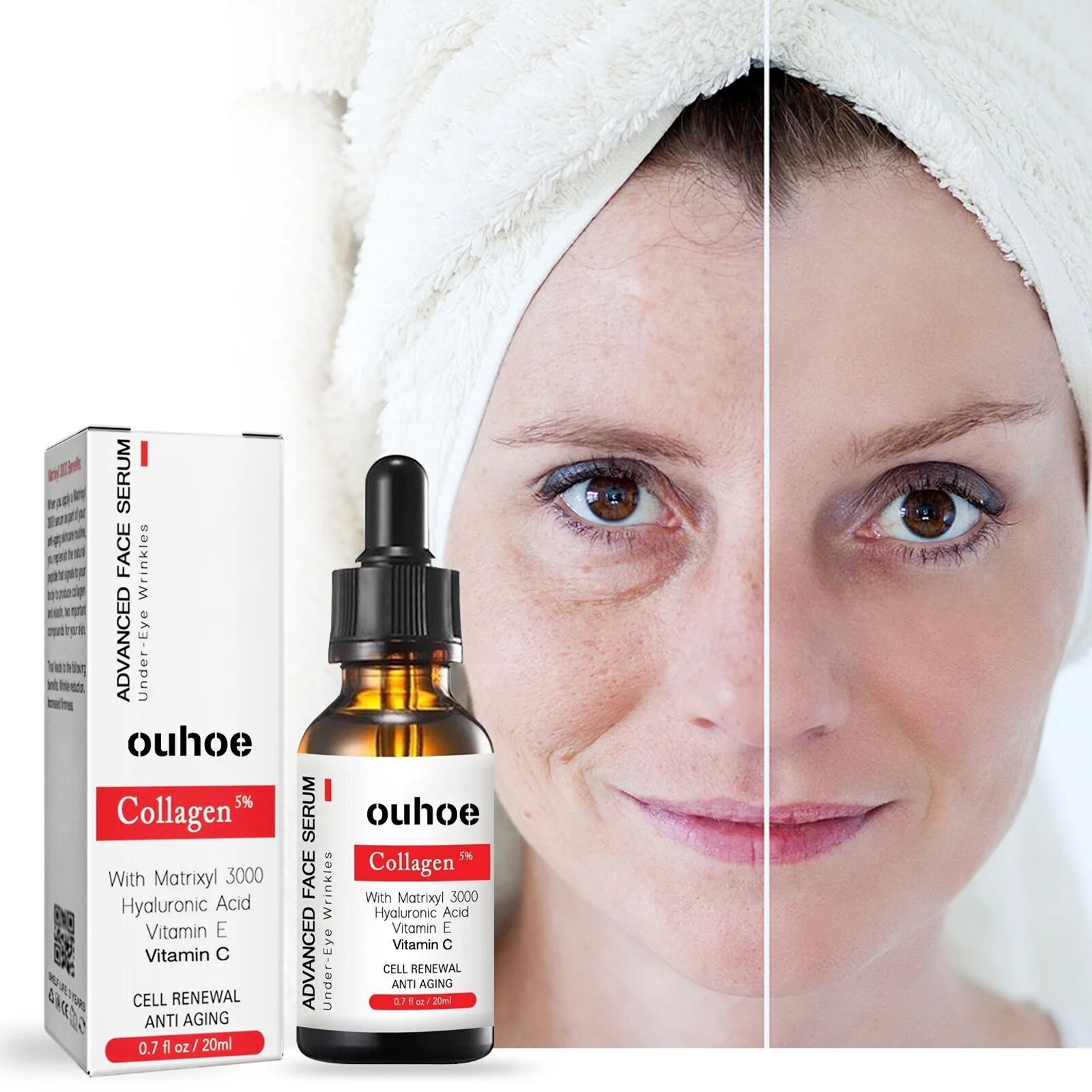 Cuidado de la belleza tienda arrugas colágeno eliminar suero facial reafirmante esencia antienvejecimiento desvanecimiento líneas finas blanqueamiento hidratante piel Coche_voghion.com