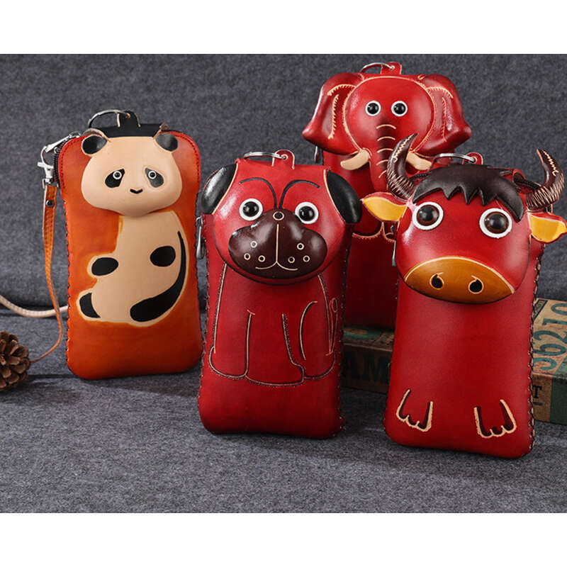 Zodiac Cartoon Portemonnee Dames Crossbody Creatieve Handgemaakte Leren Telefoon Opbergtas_voghion.com