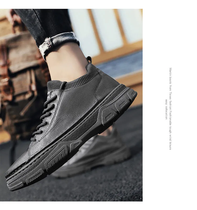 Men's Hiking Boots Waterproof Ankle Warm Leather Winter Outdoor_voghion.com