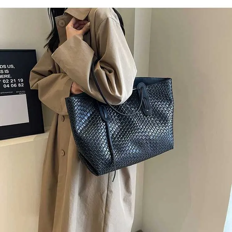 Borse a mano di grande capacità per le donne 2023 inverno PU pelle tendenza moda borsa a tracolla laterale vintage shopper shopping ufficio_voghion.com