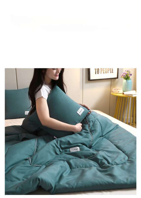 Embroidered Bedding, Dual Purpose Pillow, 2-in-1 Thickened Square Air Conditioner, Solid Colour Cushion_voghion.com