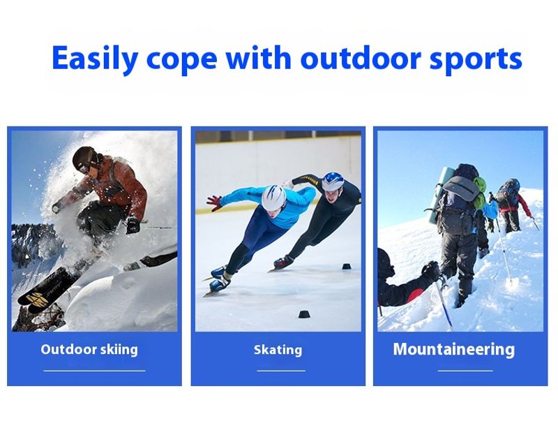 Calzini da sci lunghi per sport all'aria aperta, calzini da alpinismo ispessiti, fondo in asciugamano per assorbimento del sudore, calore e_voghion.com