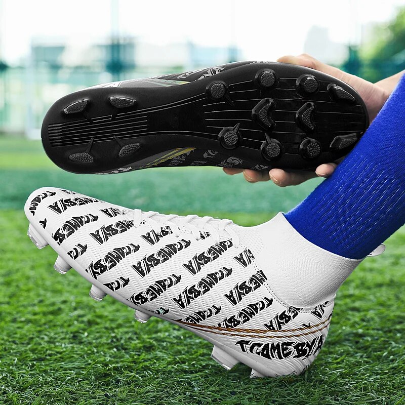 Männer Outdoor Hot Sale Ultraleicht Fussballschuhe High-Top FG/TF Professionell Laang Spikes Knöchel Unisex Komfort Fussball_voghion.com