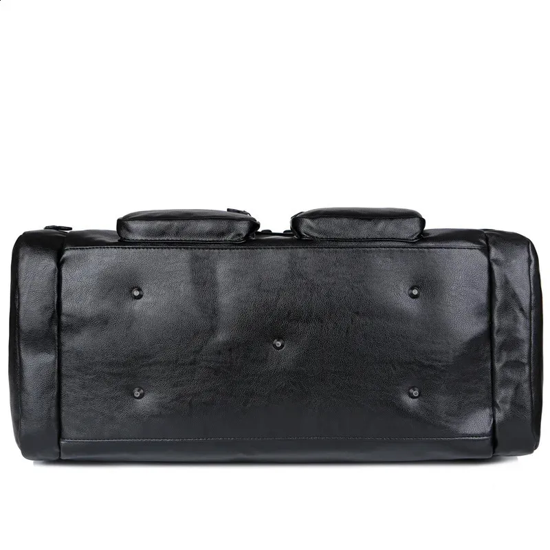 PU Leather Foldable Duffle Suit Travel Waterproof Large Lage Weekend Portable Flight Bag Handbag for Men Women 240802_voghion.com