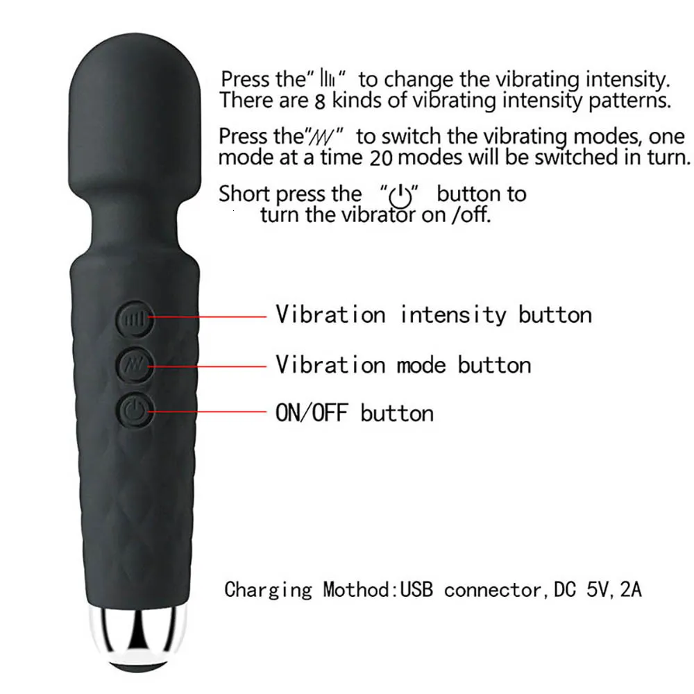 Vibrátorok Szexjátékok 20 Sebességű Vibrátorok Női Felnőtteknek 18 AV Stick Vibrátor Női Maszturbátorok Egzotikus Access_voghion.com