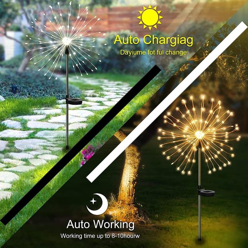 Ulkokäyttöön tarkoitetut aurinkoenergialla toimivat puutarhavalot kuparilangasta vedenpitävät aurinkoenergialla toimivat ilotulitusvalot tee-se-itse koristeelliset kimallusvaarnat maisemavalot_voghion.com