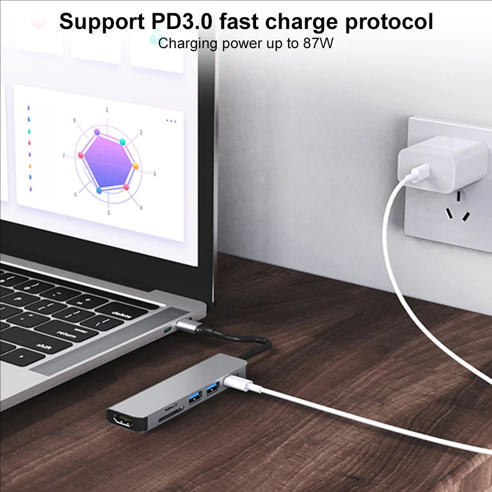 Usb-c Hub Adapter With 4k Hdmi And Pd Fast Charging Port_voghion.com