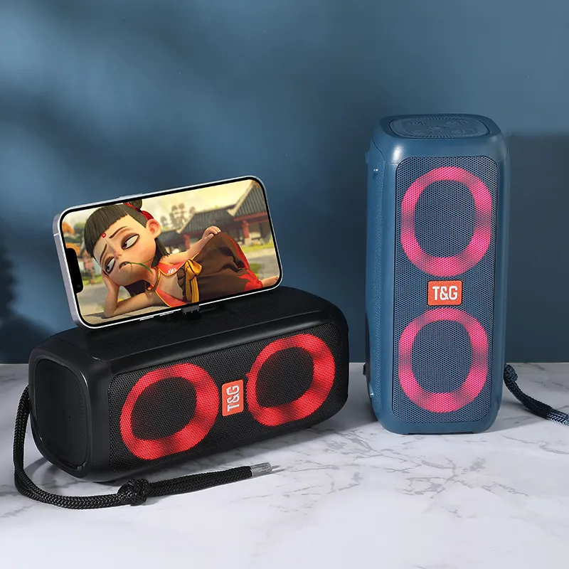 TG333 Portable Wireless Bluetooth Subwoofer Waterproof Outdoor TF USB Stereo With Phone Stand Speaker_voghion.com